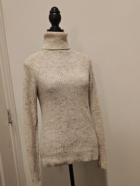 Time and Tru Cream Speckled Turtleneck Sweater